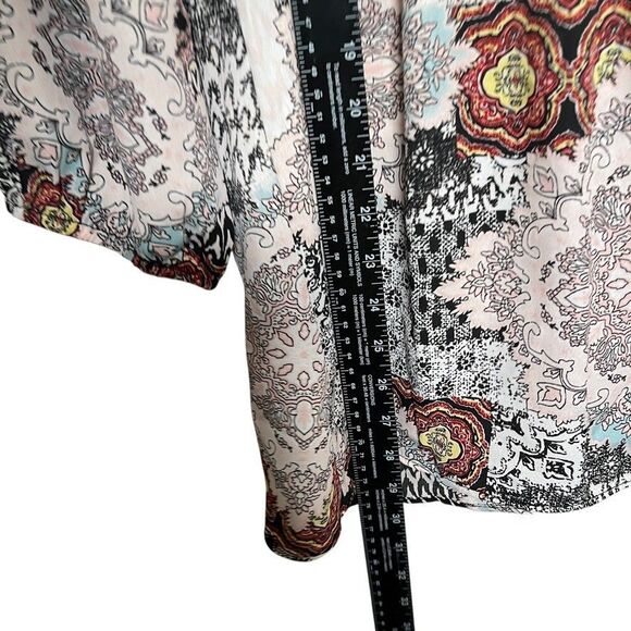 Cato Blouse Women's Large V-Neck 3/4 Sleeve Boho Colorful Twist 3/4 Sleeve - Picture 6 of 9